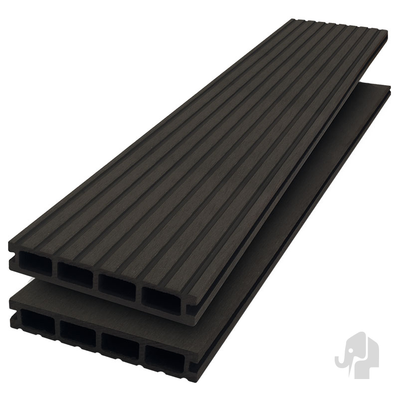 DuoWood Composiet Vlonderplank Hol Lava Vlak - Groeven 25x146mm